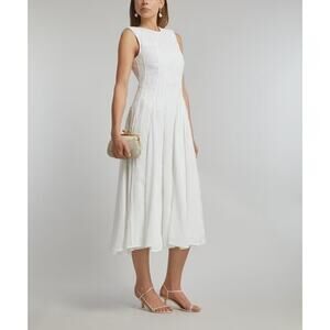 NEW NWT Aje. Soleil Lace Midi Dress White Size 8